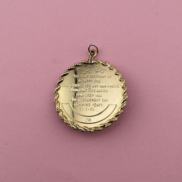 Birthday Cake Medallion with Engraved Message