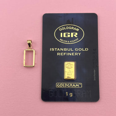 1g IGR Gold Bar Pendant