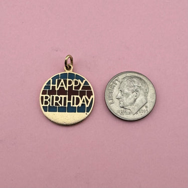 Plique-a-Jour Happy Birthday Medallion