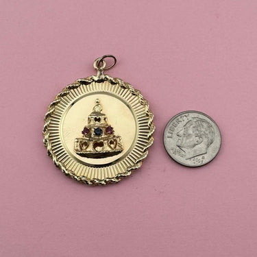 Birthday Cake Medallion with Engraved Message