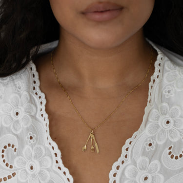 Golden Utensil Set Pendant