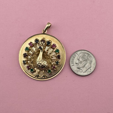 Gemstone Peacock Medallion