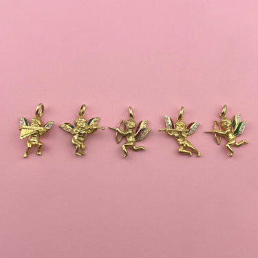 Cherub Gemstone and Diamond Charms