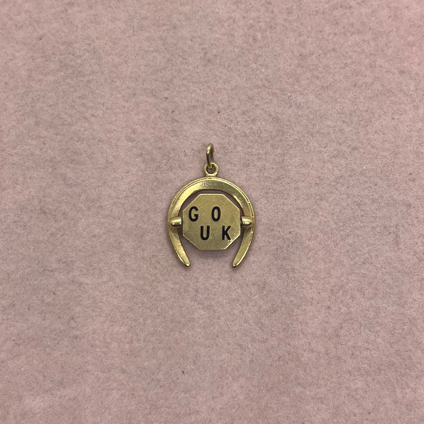 'Good Luck' Horseshoe Spinner Charm
