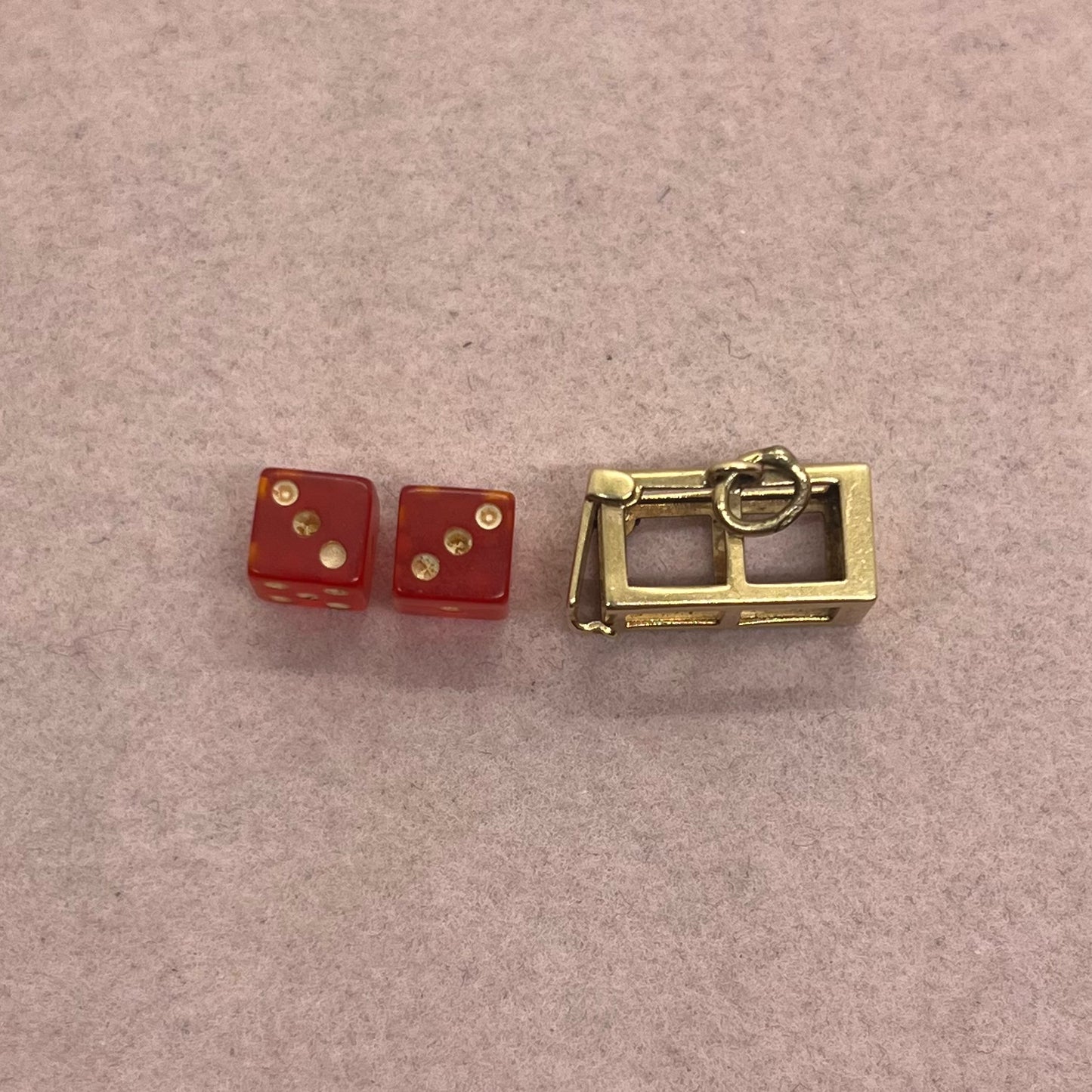 Lucky Dice Charm (Option 3, Horizontal, Red)