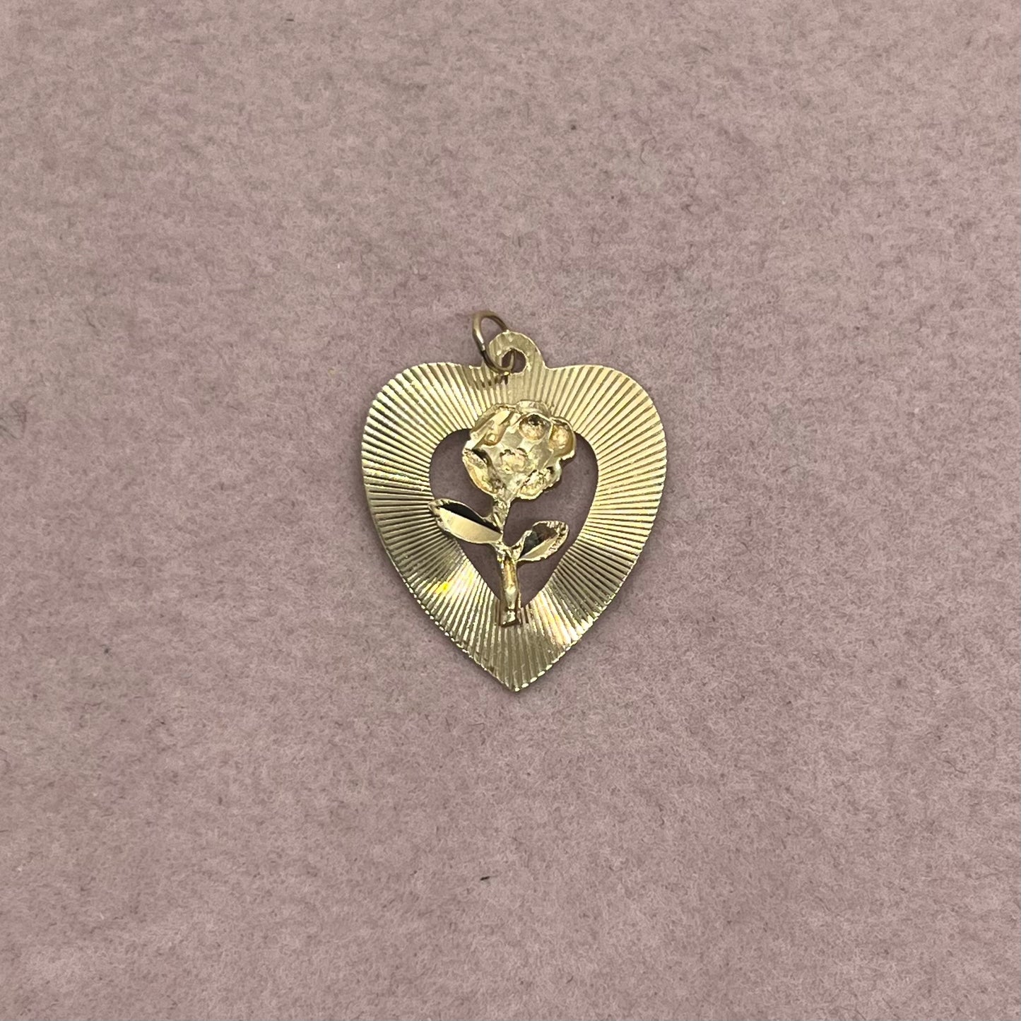Engine-Turned Rose Heart Pendant