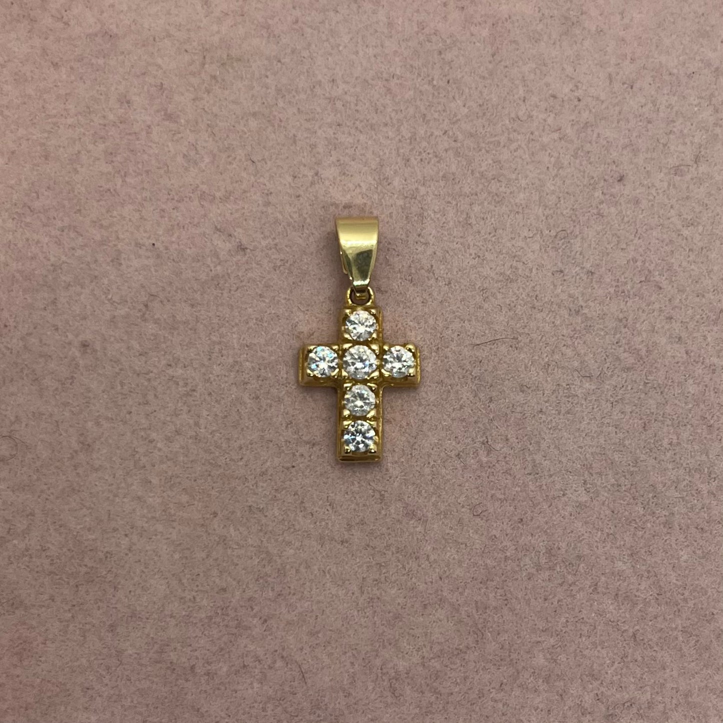 Small Cross Charm with Glass Stones