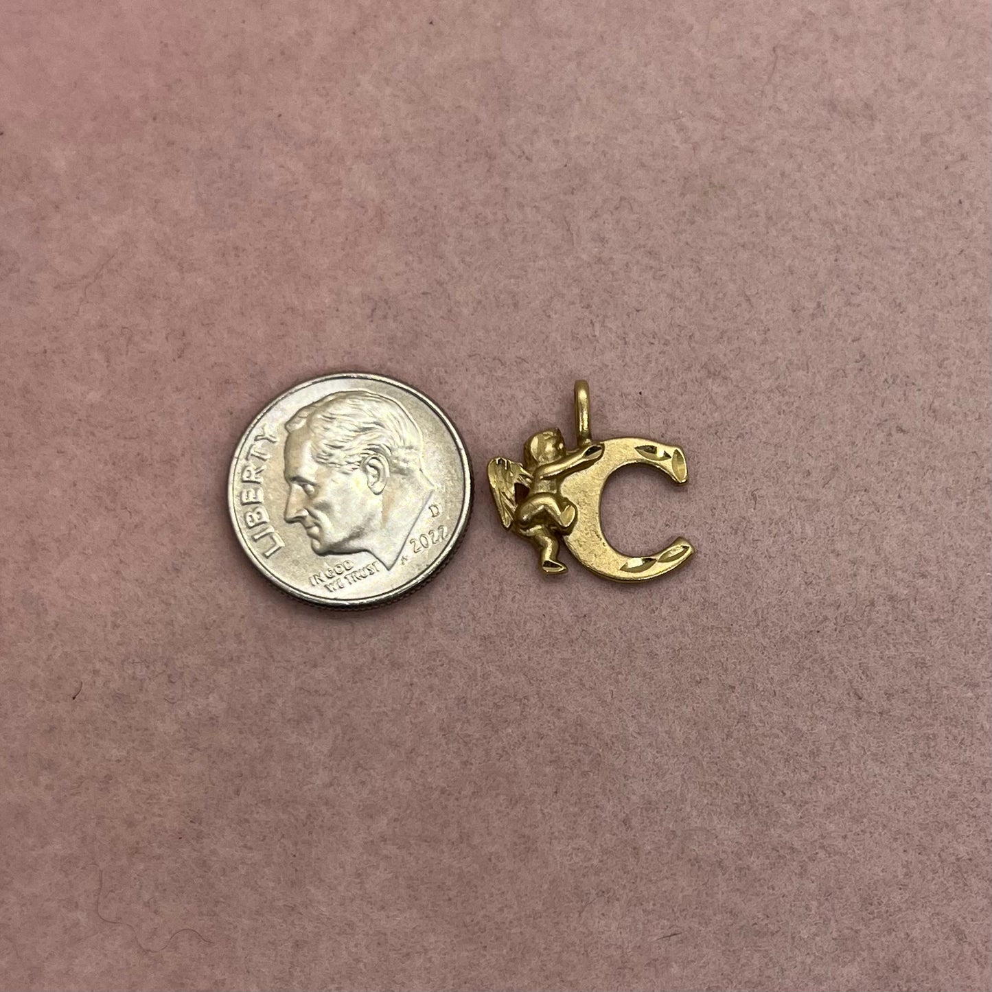 C Angel Initial Charm by Michael Anthony