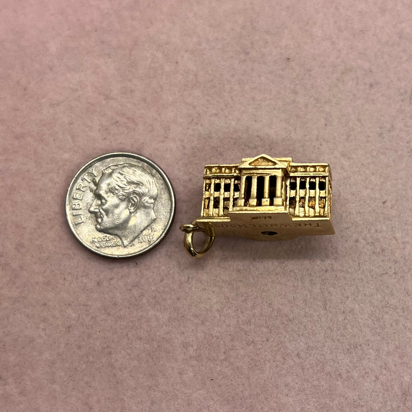 White House Pendant With Stanhope Lens and Microphotograph of DC Monuments