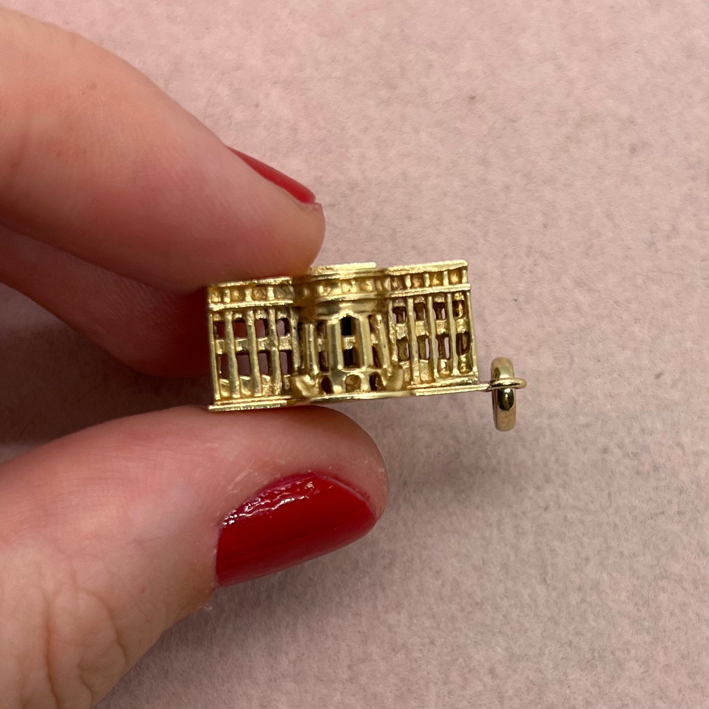 White House Pendant With Stanhope Lens and Microphotograph of DC Monuments