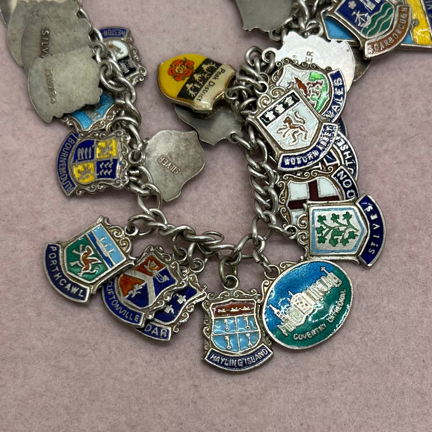 Silver Travel Charm Bracelet (Option 7- London, Wales, Cornwall, etc.)