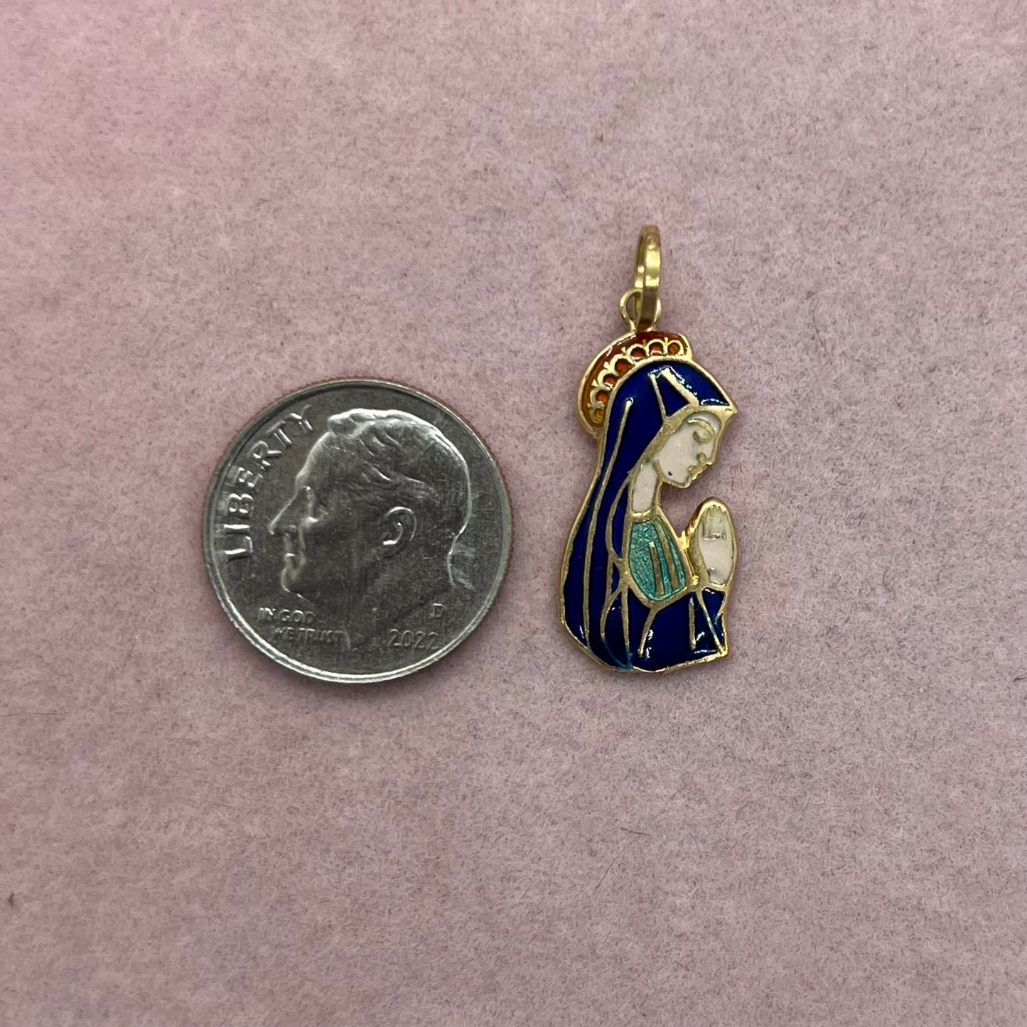 Enamel Mother Mary Pendant