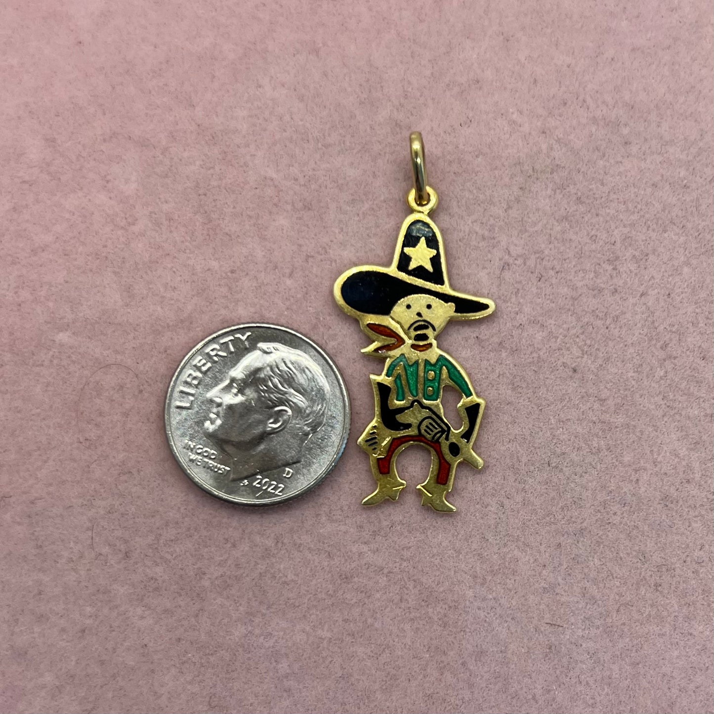 Enamel Cowboy / Sherif Pendant