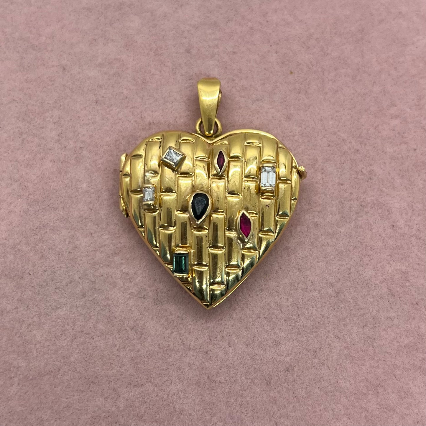 Gem-Set Heart Locket