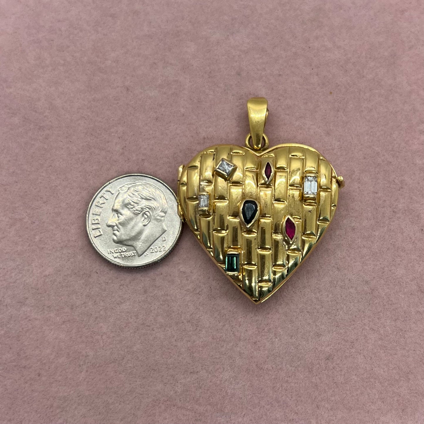 Gem-Set Heart Locket