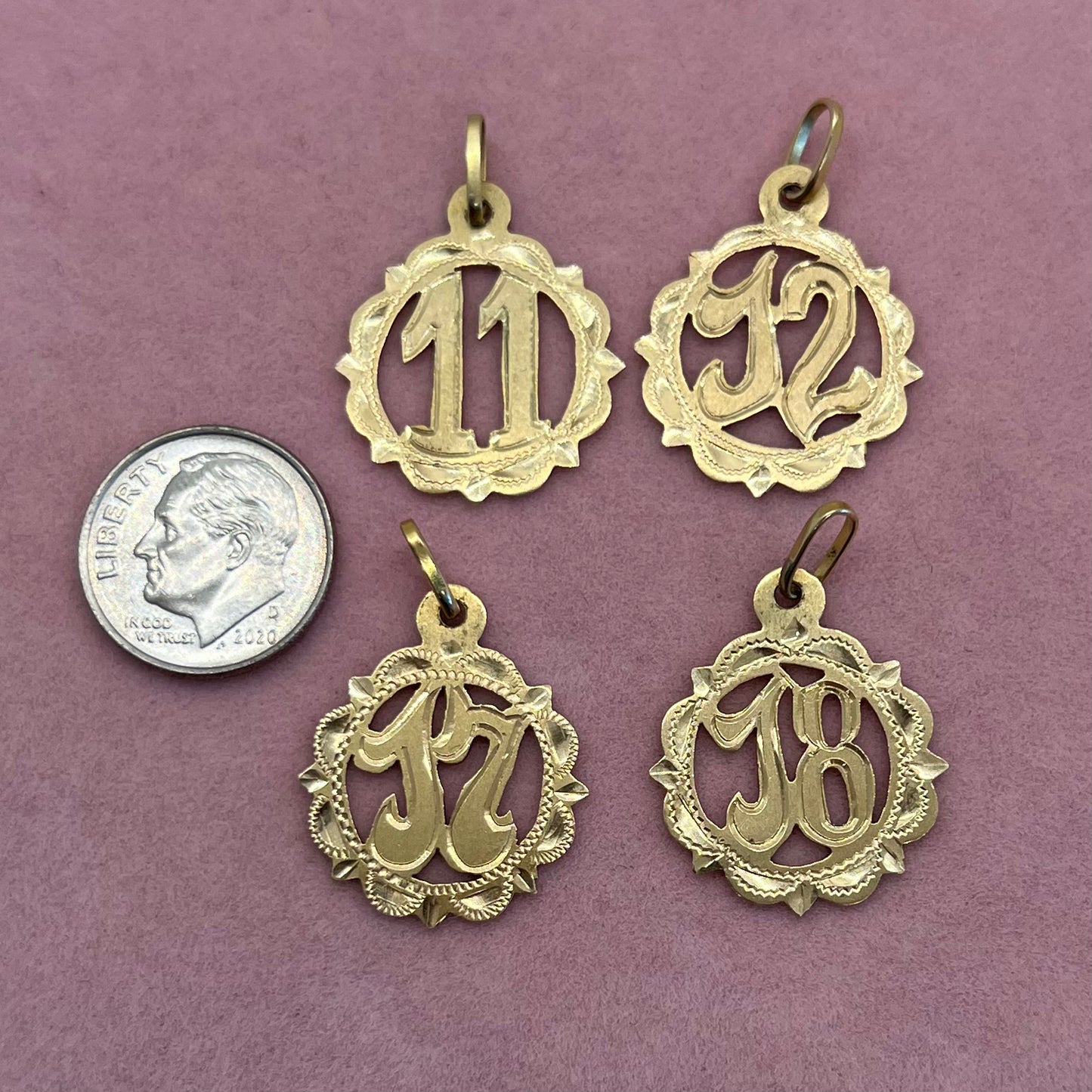 Number Medallions with Scalloped Edges