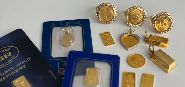 Gold Bars and Coins