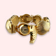 Rare J. Schulz 14k Gold Shell Locket Watch with Rubies and Diamonds