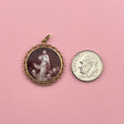 1932 Mother Mary Medallion with Enamel and Shell