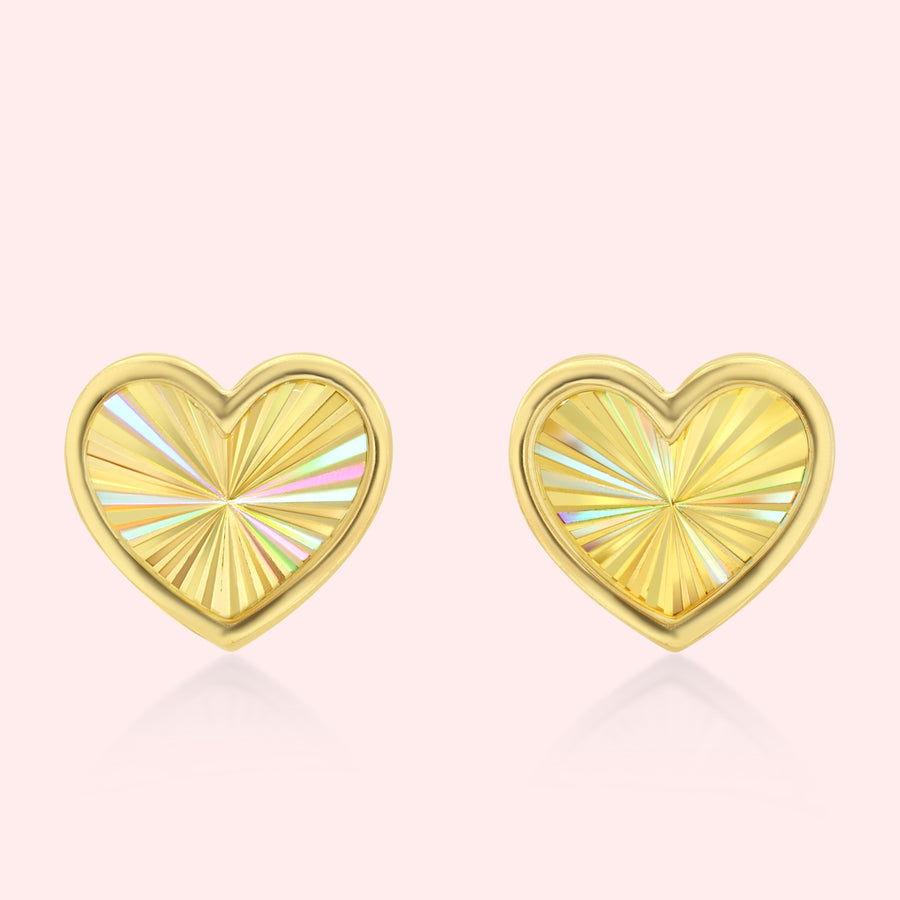 Rainbow Heart Stud Earrings