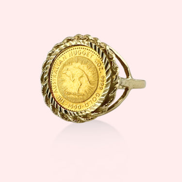 Kangaroo Gold Coin Ring
