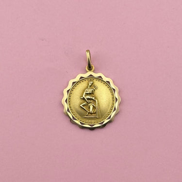 Large Aquarius Medallion with Scalloped Frame