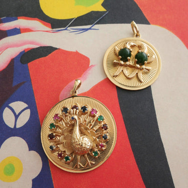 Gemstone Peacock Medallion