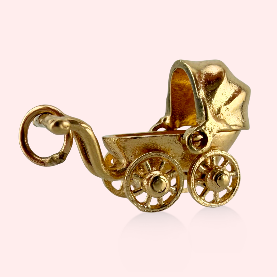 Articulated Baby Carriage Charm