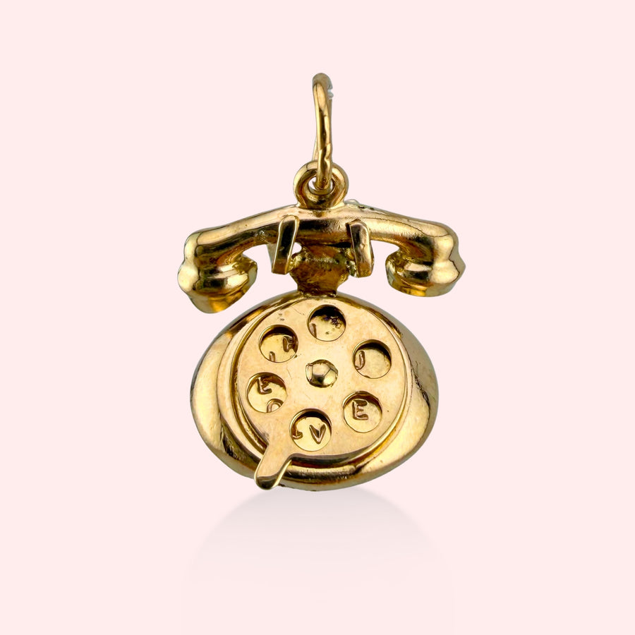 'Hello, I Love You' Rotary Phone Charm 2