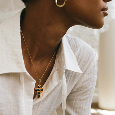 Large Garnet Cross Pendant