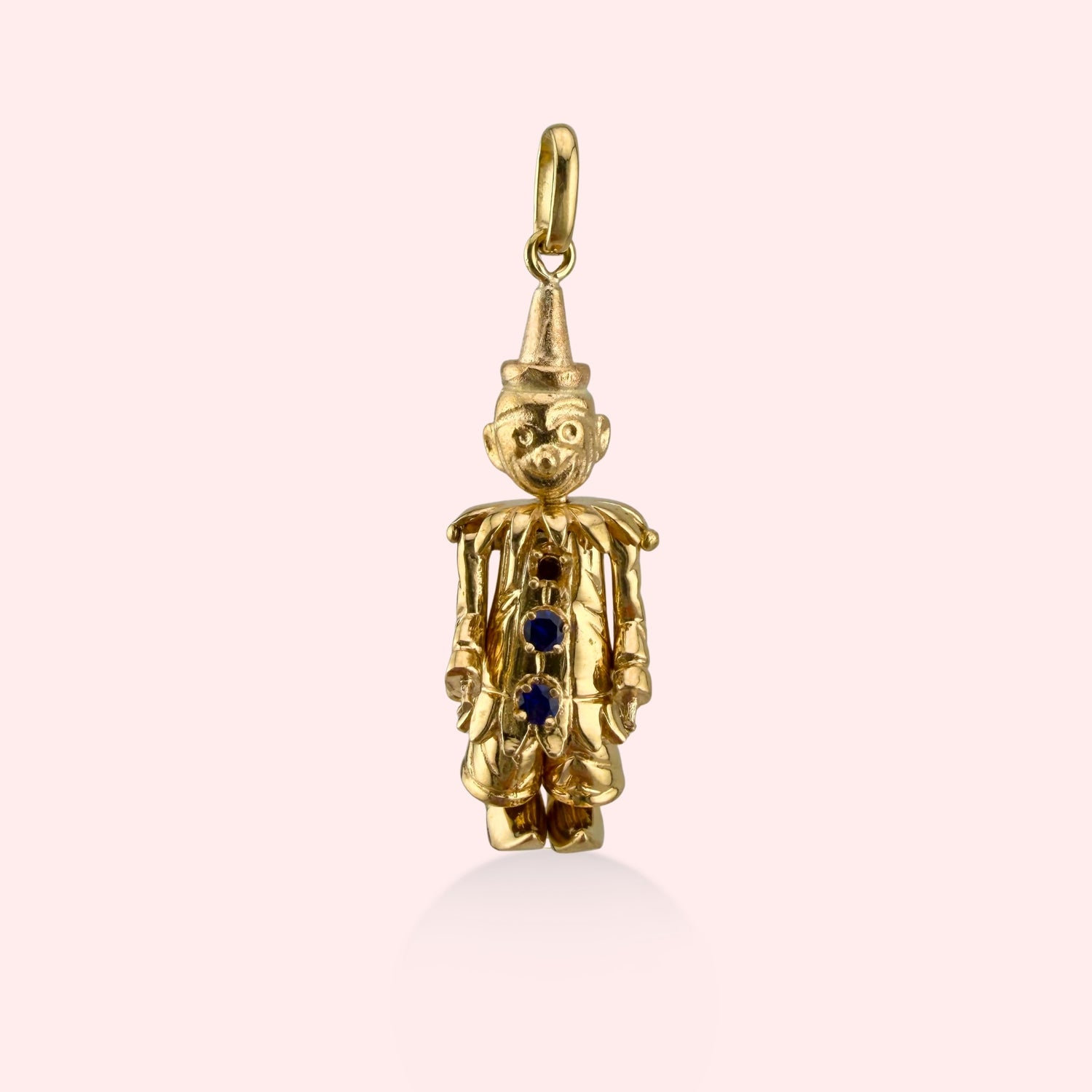 Articulated Topaz Clown Pendant