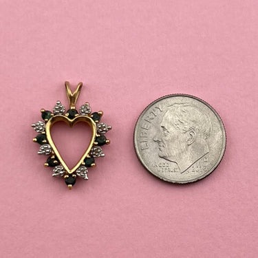 Medium Classic Diamond and Emerald Heart Pendant