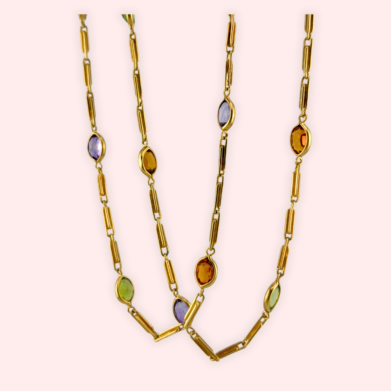 Long Gemstone Chain