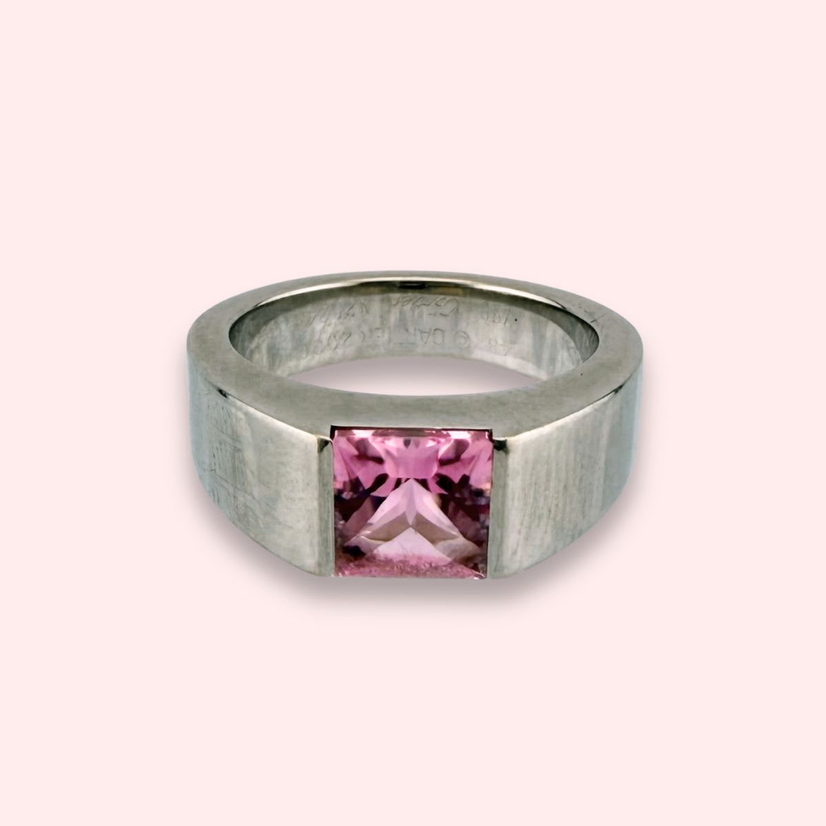 Small Tourmaline Cartier Tank Ring