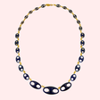 Blue Enamel Mariner Link Necklace