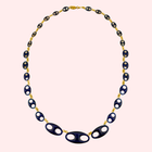 Blue Enamel Mariner Link Necklace