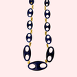 Blue Enamel Mariner Link Necklace