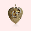 Diamond Engine Turned Heart Pendant