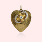 Diamond Engine Turned Heart Pendant