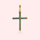 Blue Enamel Cross Charm