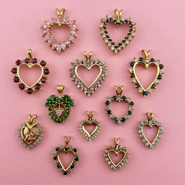 Large Double-Row Diamond Heart Pendant