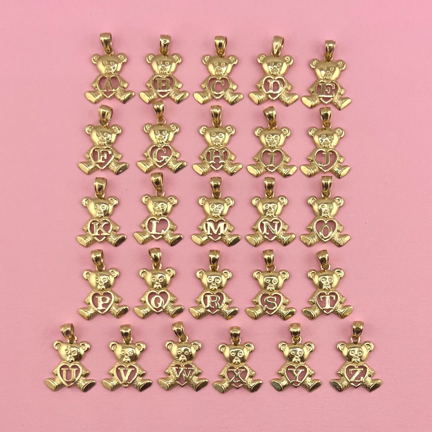 Teddy Bear Letter Pendant