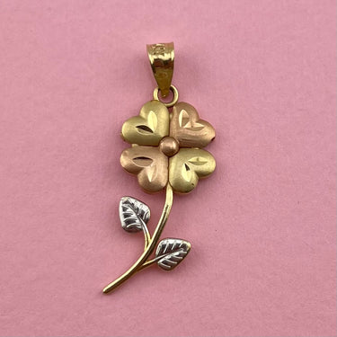Four Leaf Clover Tri-Tone Pendant