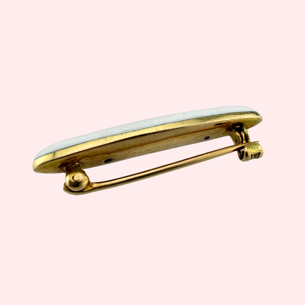 White Pearl Enamel Lingerie Pin