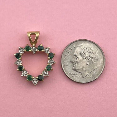 Double-Sided Diamond Heart Pendant