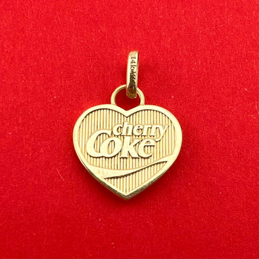Cherry Coke Double-Sided Heart Charm