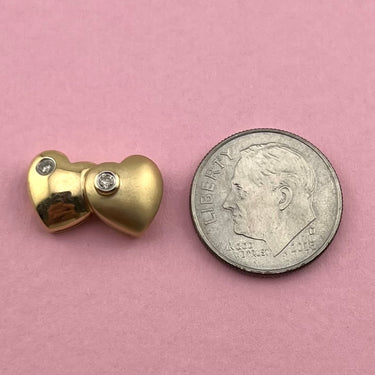 Double Diamond Heart Slider Charm