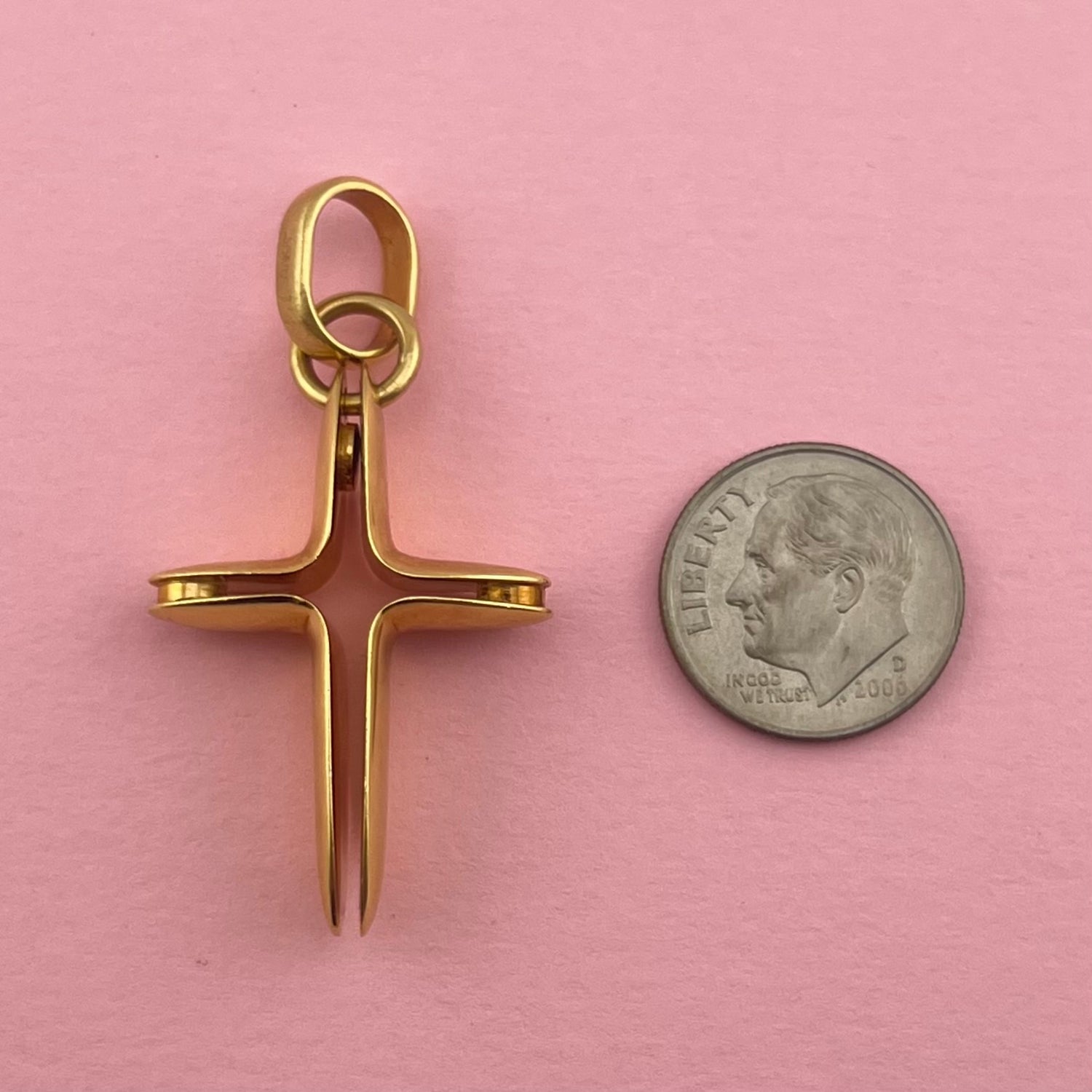 Modern Kinetic Cross Pendant
