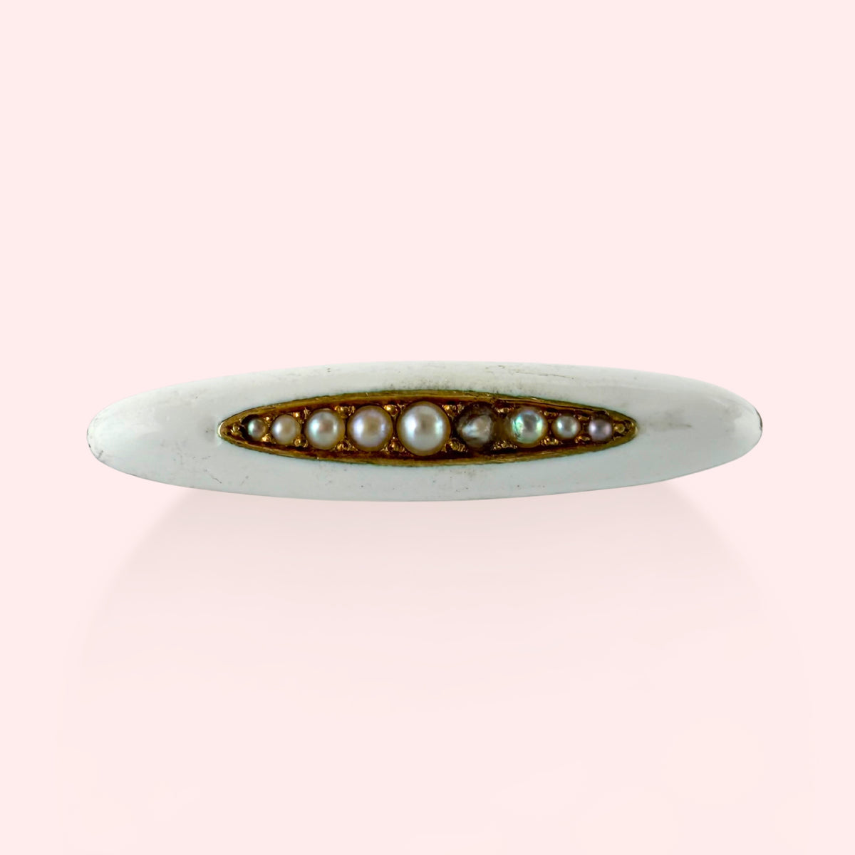 White Pearl Enamel Lingerie Pin