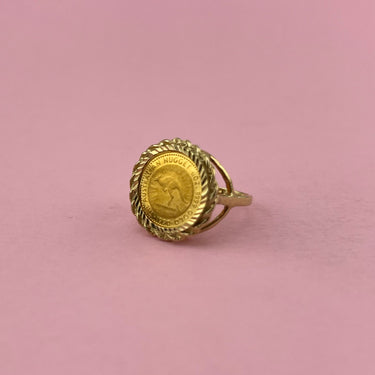 Kangaroo Gold Coin Ring